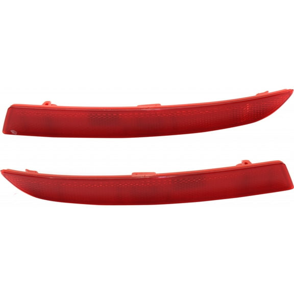 For BMW 535d / 535d xDrive Rear Bumper Reflector 2014 2015 2016 Driver and Passenger Side Pair / Set | w/o M Package | Excludes GT | CAPA Certified | BM1184108 + BM1185108 | 63147318555 + 63147318556