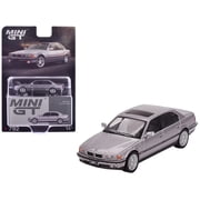 BMW 750IL Aspen Silver Metallic with Sun Roof Limited Edition 1/64 Diecast Model Car by Mini GT
