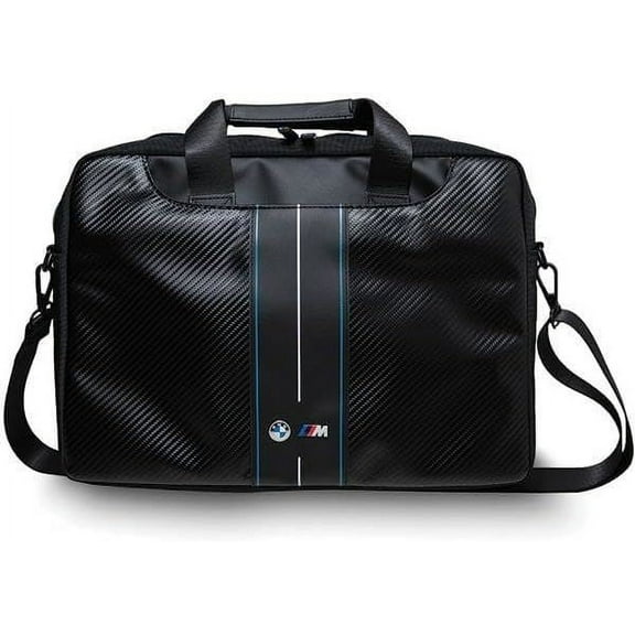 BMW Carbon & Blue Stripe Bag for 16" Laptop Black - BMCB15COMSCAKL
