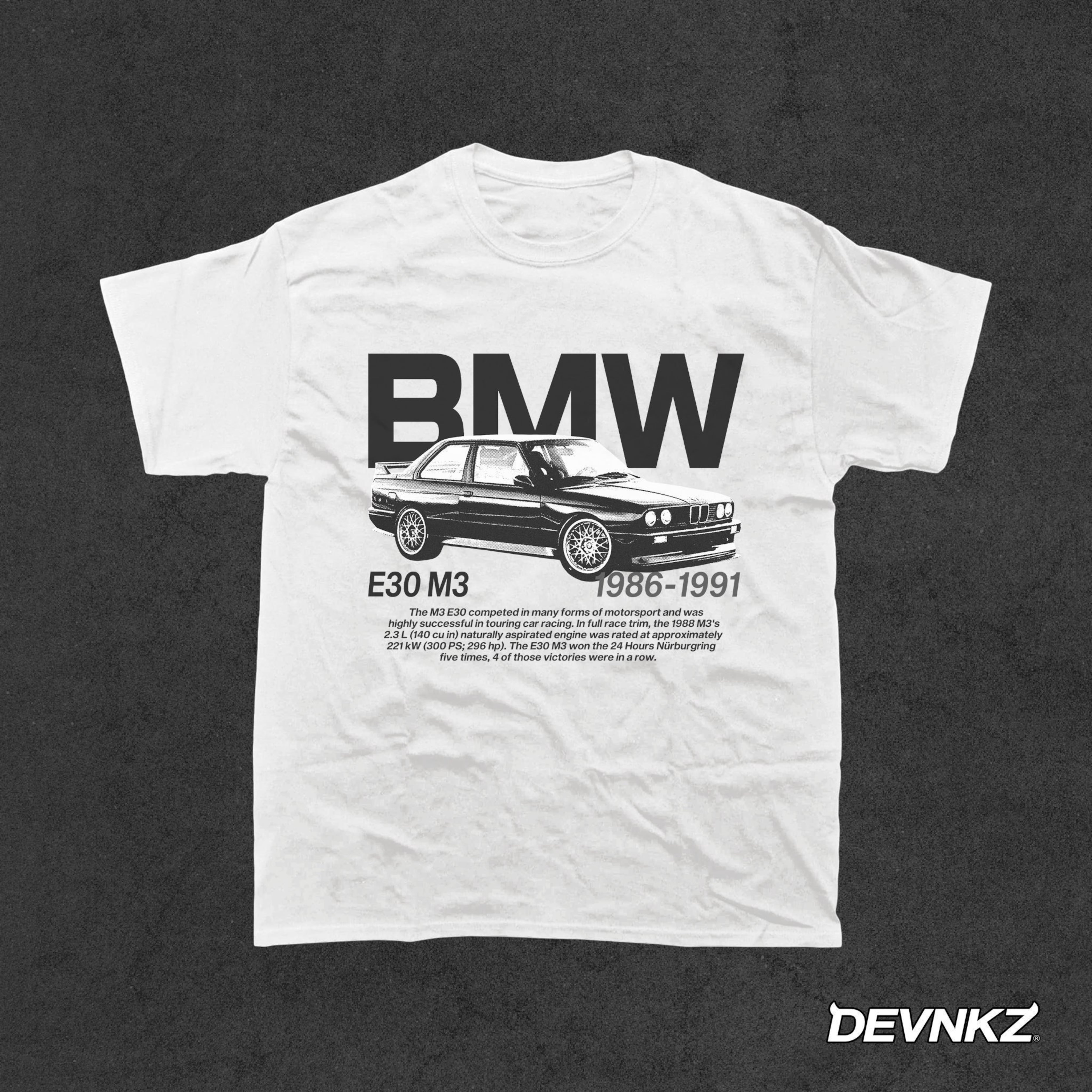 BMW E30 M3 Graphic T-Shirt, 90's Car Shirt - Walmart.com