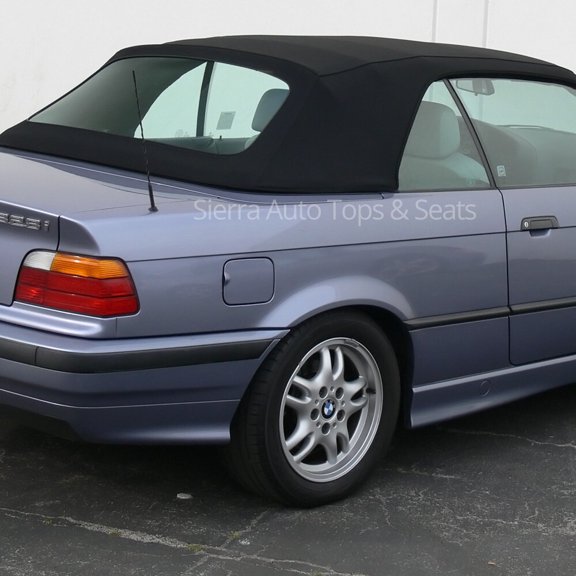 BMW E36 3-Series Convertible Top 94-99, Black Budget Cloth with Plastic Window