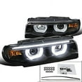 thumbnail image 1 of BMW E38 7-Series 740i 740i Black Clear Dual Halo LED DRL Projector Headlights, 1 of 4