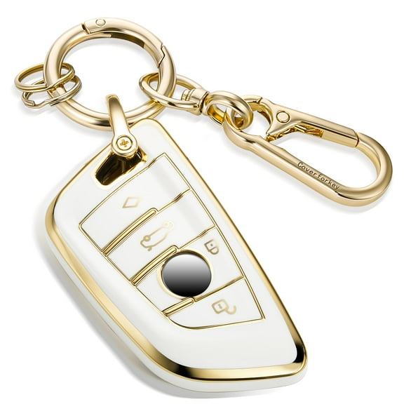 for BMW Key Fob Cover with Upgraded Anti-Lost Metal Braided Rope Keychain,Exquisite Soft TPU Key Case for X1/3/4//5/6/7 I4 M4 Z4 2/3/4/5 Series Smart Key