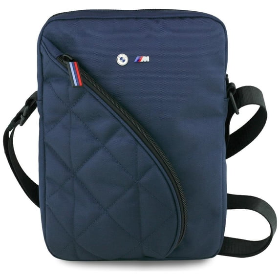BMW M Series Nylon Pockets 10" Tablet Bag with Metal Logo Navy Blue - BMTB10PNYPOV