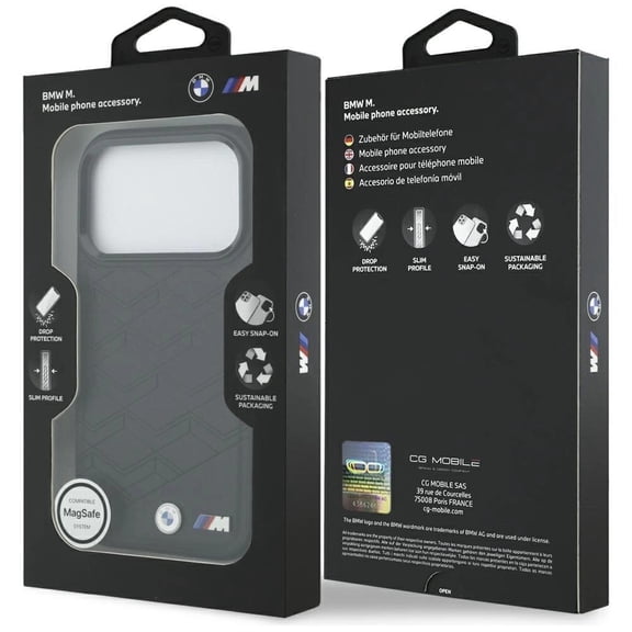 BMW M Shape Logo Case with MagSafe for iPhone 17 Pro 6.3" Black - BMHMP17L25PCSSPK