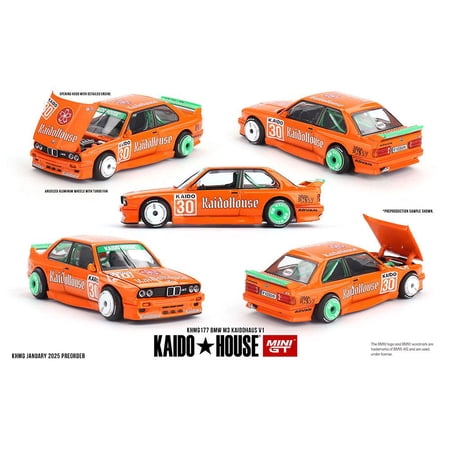 BMW M3 "KaidoHaus V1" #30 Orange (Designed by Jun Imai) "Kaido House" Special 1/64 Diecast Model Car by Mini GT