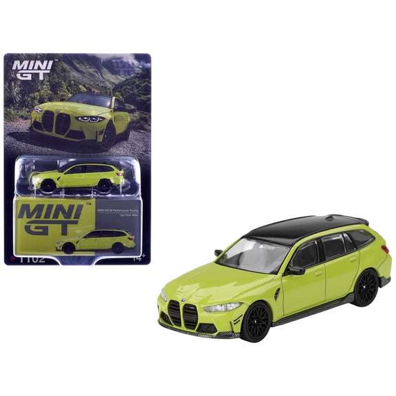 BMW M3 M Performance Touring Sao Paulo Yellow with Black Top Limited Edition 1/64 Diecast Model Car by Mini GT