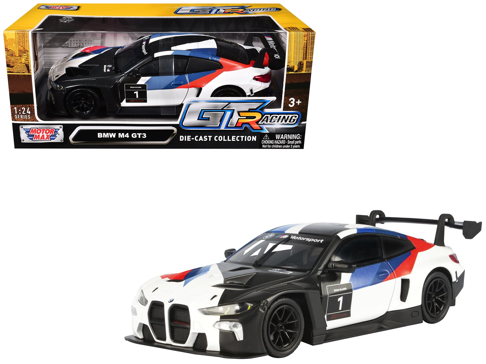 M4GT3 M6GT3 1/24スケールモデル BMW M4 GT3 #1 White with Black, Blue and Red Graphics 