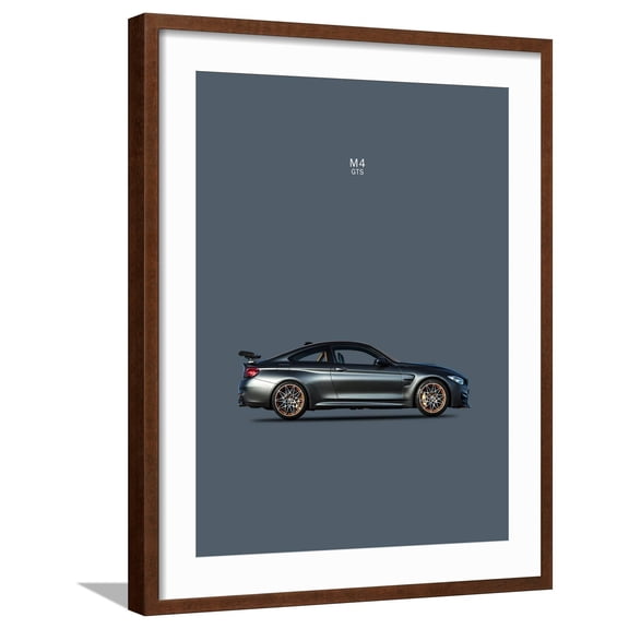 Art.com BMW M4 GTS Art Print by Mark Rogan, Brown Frame Wall Art, 23" x 29"