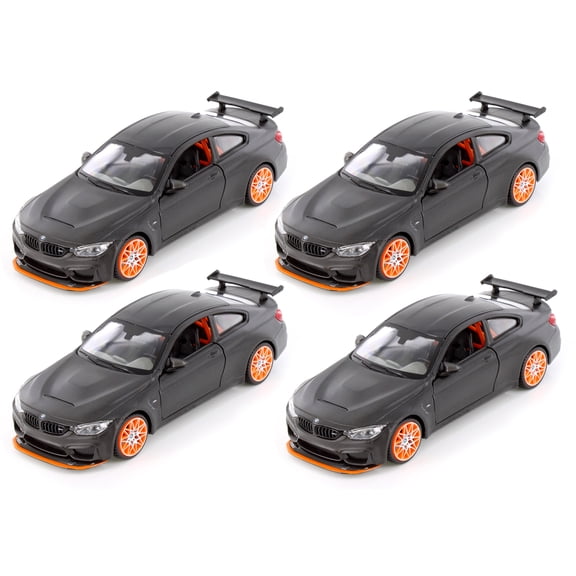 BMW M4 GTS, Matte Gray - Showcasts 37246 - 1/24 Scale Set of 4 Diecast Model Toy Cars