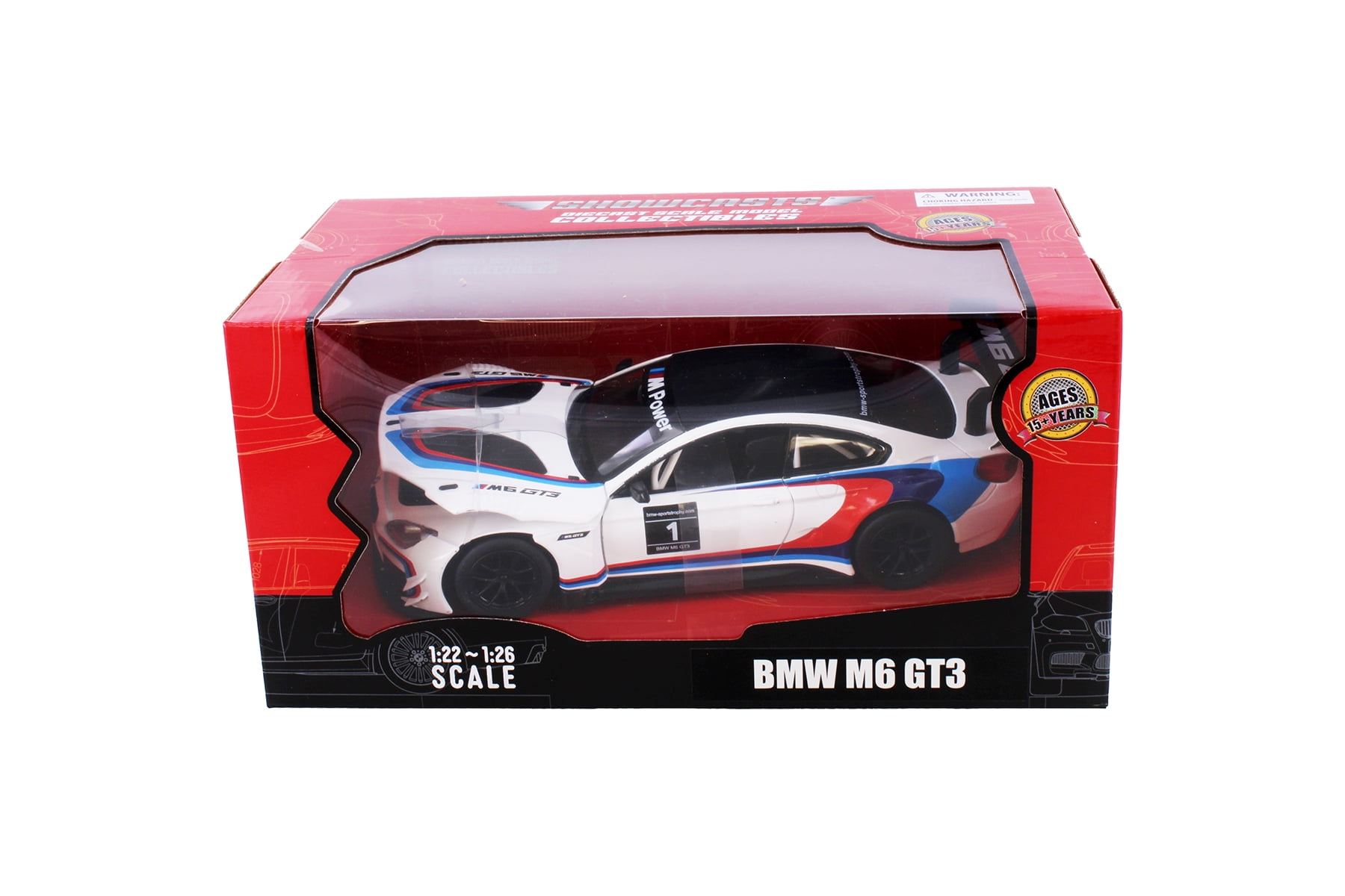 BMW M6 GT3 #1, White - Showcasts 68255W - 1/24 Scale Diecast Model Car
