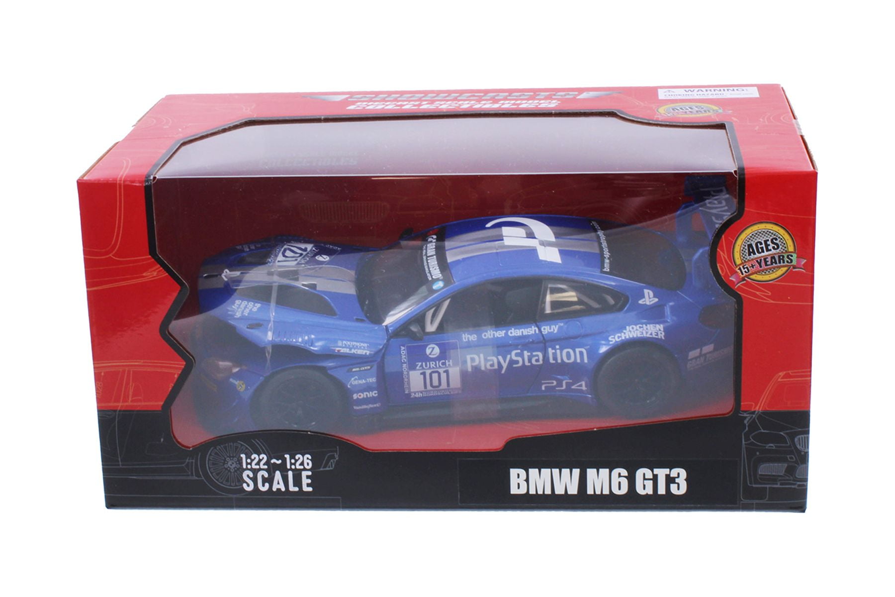 BMW M6 GT3 #101, Blue - Showcasts 68255BU - 1/24 Scale Diecast Model Car