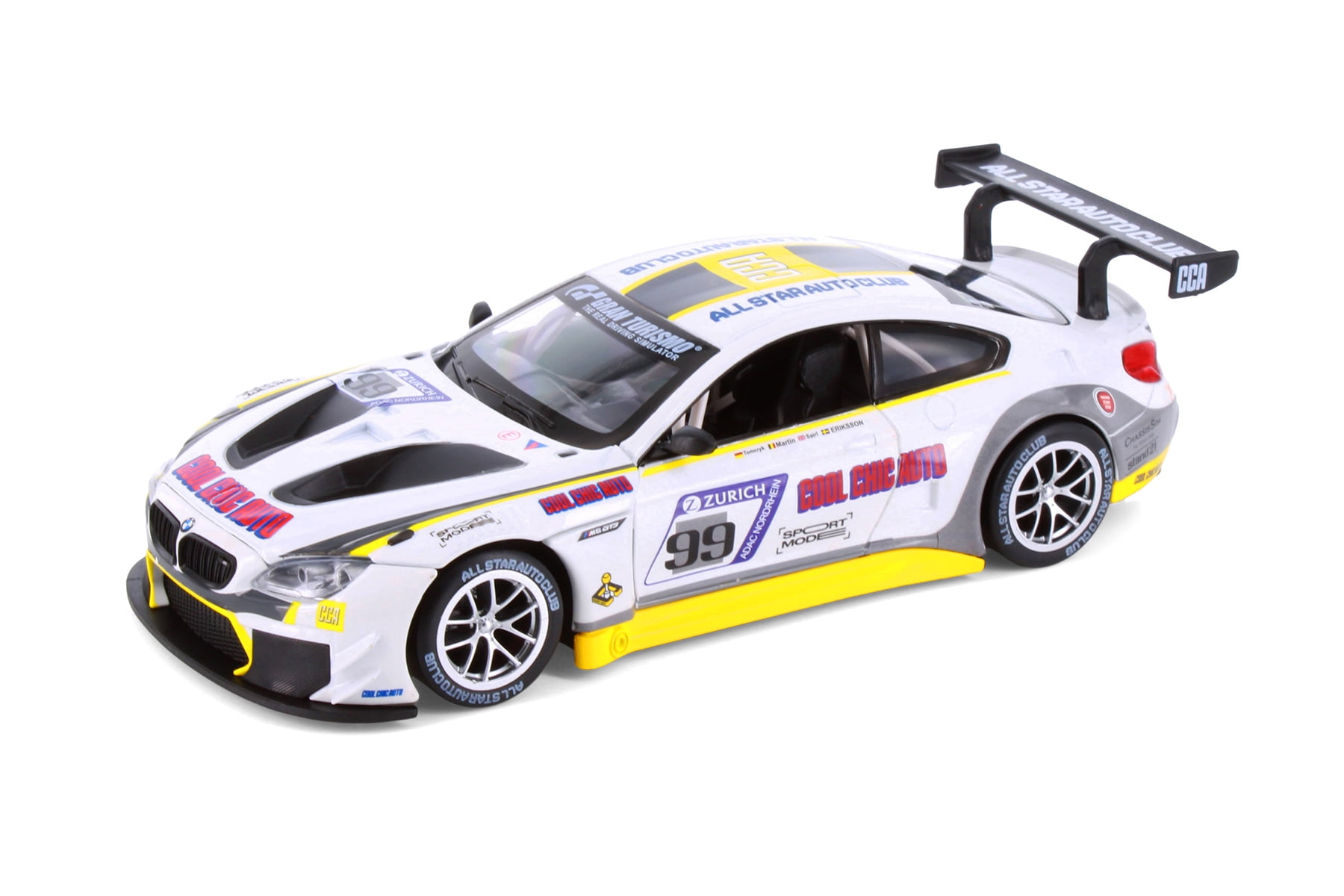 BMW M6 GT3 MCC #99, White - Showcasts 68178D - 1/24 Scale Diecast Model Car