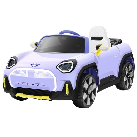 BMW MINI Licensed 12V Electric Ride-On Car for Kids (Ages 2–5) with Remote, LED Lights, Music – Purple