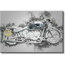 BMW Motorcycle Picture on Stretched Canvas, Wall Art Decor, Ready to Hang