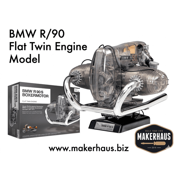 BMW R/90-S Flat Twin Engine Model Kit with Collector's Manual