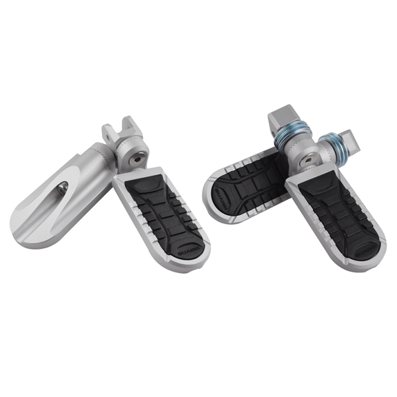 For BMW R1250GS 2019-2020, R1250GS ADV 2019 2020, R1200GS 2013-2018, R1200GS ADV 2014-2018 Motorcycle Footrest Rotatable Rider + Passenger Adjustable Foot Pegs Rests Front Rear-Siver