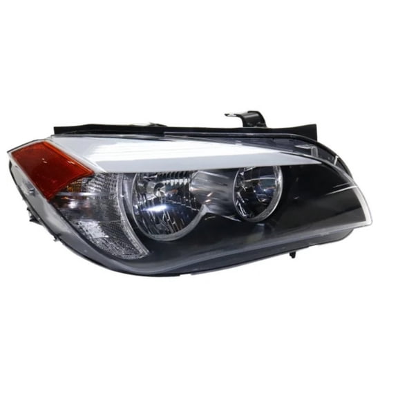For BMW X1 2012 Headlight Assembly Passenger Side | CAPA Certified | Clear Lens | Black/Chrome Housing | Replacement For BM2503178, BM2503178C | 63-11-2-990-006