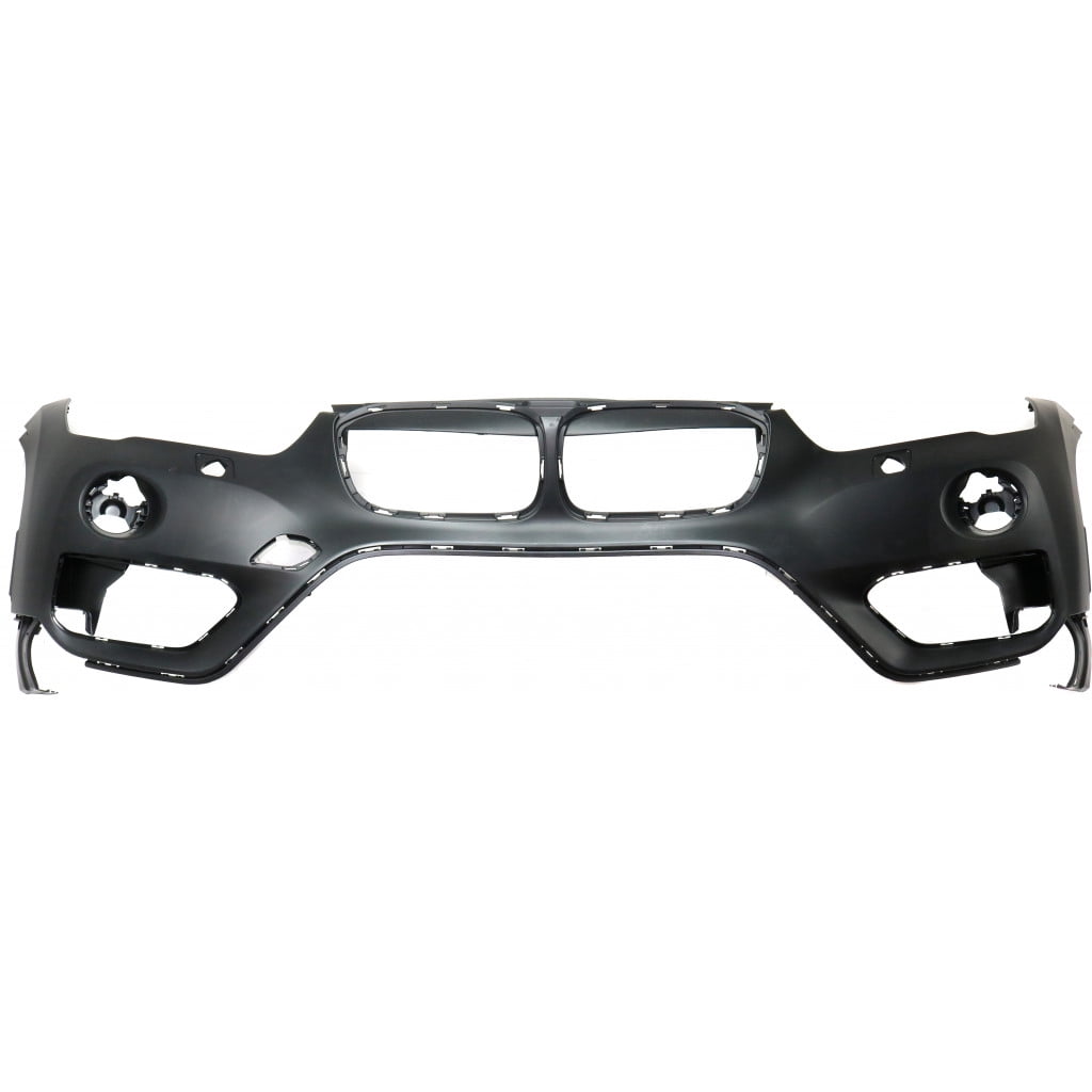 For BMW X1 Front Bumper Cover 2016 2017 2018 Upper | Primed | Plastic | w/ Headlight Washer Holes | w/o M Package | w/o Park Distance Control Sensor Holes | BM1014102 | 51117453565