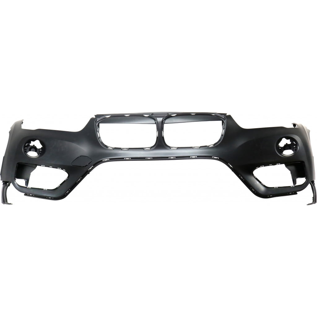 For BMW X1 Front Bumper Cover 2016 2017 2018 Upper | Primed | Plastic | w/o M Package | w/o Headlight Washer & Park Distance Control Sensor Holes | BM1014100 | 51117453562