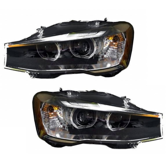 For BMW X3 2015 2016 2017 Headlight Unit Driver and Passenger Side | Pair | HID Type | CAPA | Replacement For BM2518143C, BM2519143C | 63117401135, 63117401136