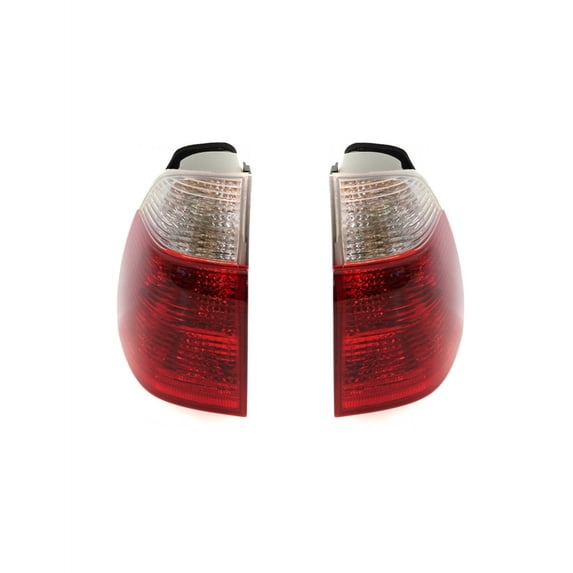For BMW X5 2004 2005 2006 Tail Light Assembly Driver and Passenger Side | Pair Outer w/ Clear Signal Light | Replacement For BM2800118, BM2801118 | 615343126128, 63217164473, 615343126272, 6321716447