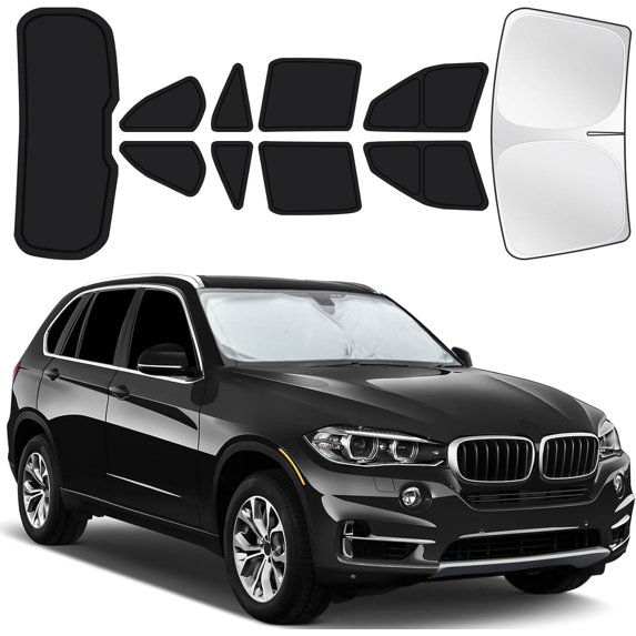 for BMW X5 2014-2018 Car Window Shades, 10pcs Privacy Sun Shade Set for Front Windshield Side and Rear Windows, Full Window Covers Keeps vehicle Cool for Camping Napping