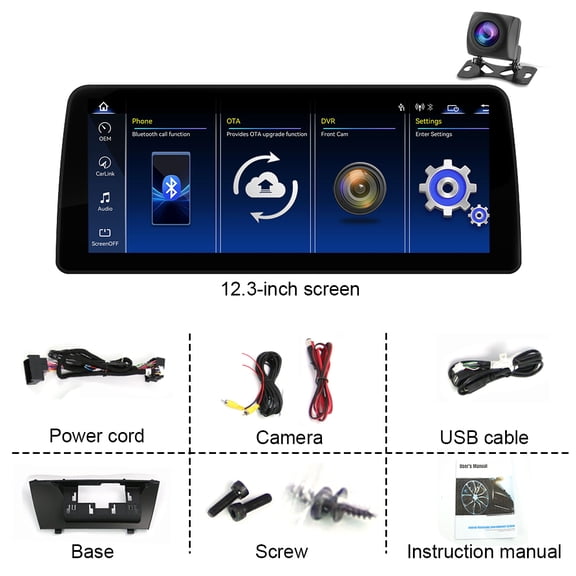 BMW X5 X6 E70 E71 E72 2010-2013 CIC 12.3" Linux Car Radio with Carplay Android Auto 5G WiFi BT5.2 AHD Camera Retain Original System