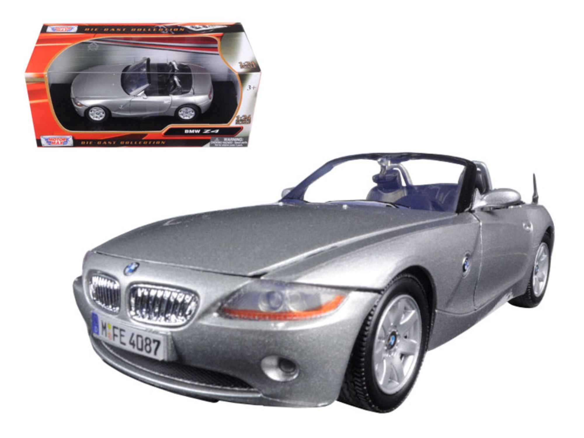BMW Z4 Silver 1/24 Diecast Model Car by Motormax - Walmart.com