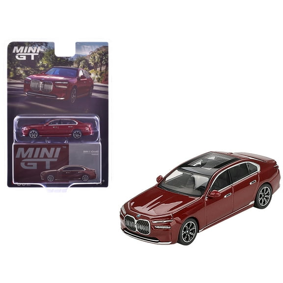 BMW i7 xDrive60 Aventurin Red Metallic Limited Edition 1/64 Diecast Model Car by Mini GT