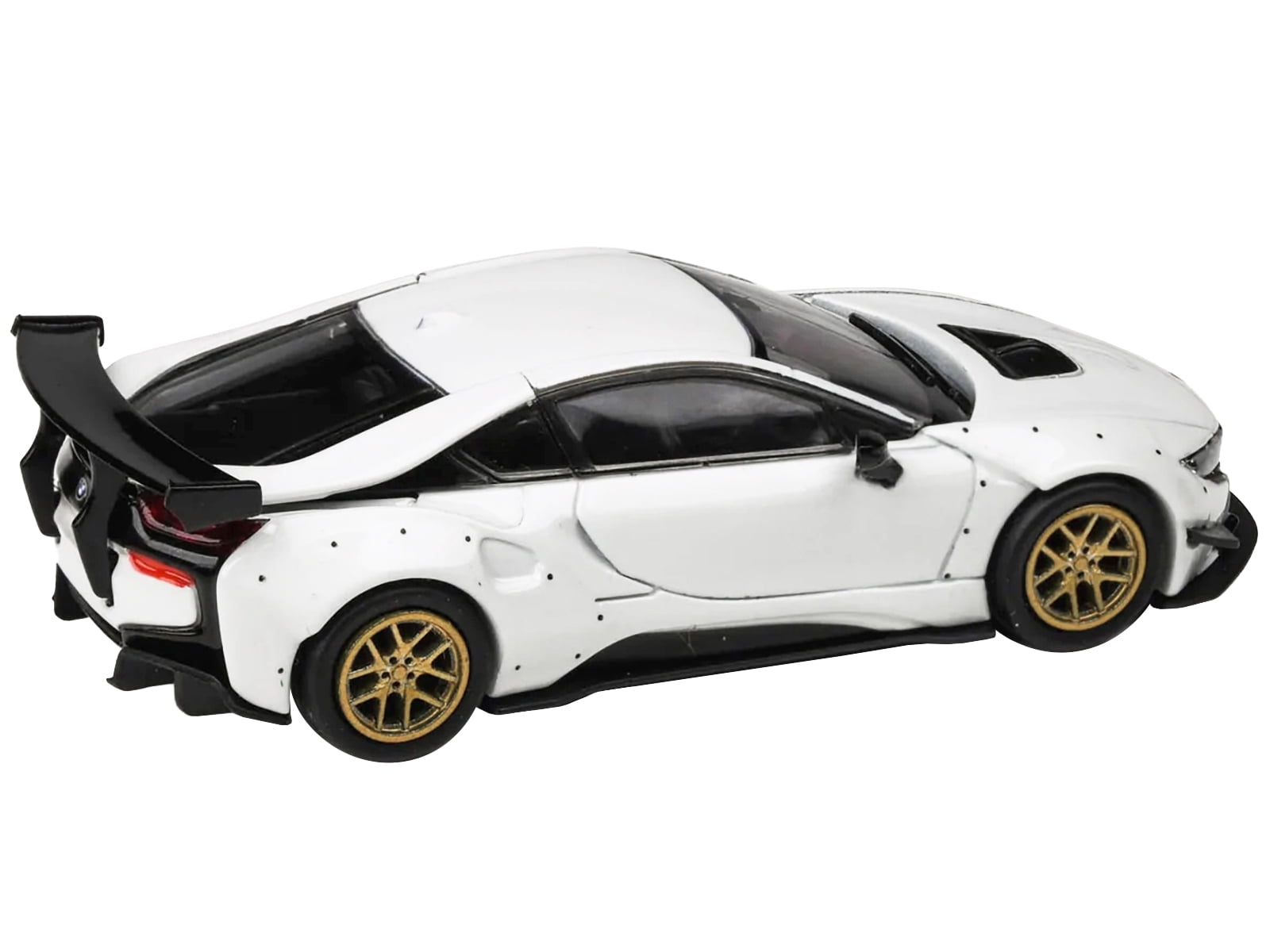 BMW i8 Liberty Walk White with Gold Wheels 1/64 Diecast Model Car by ...