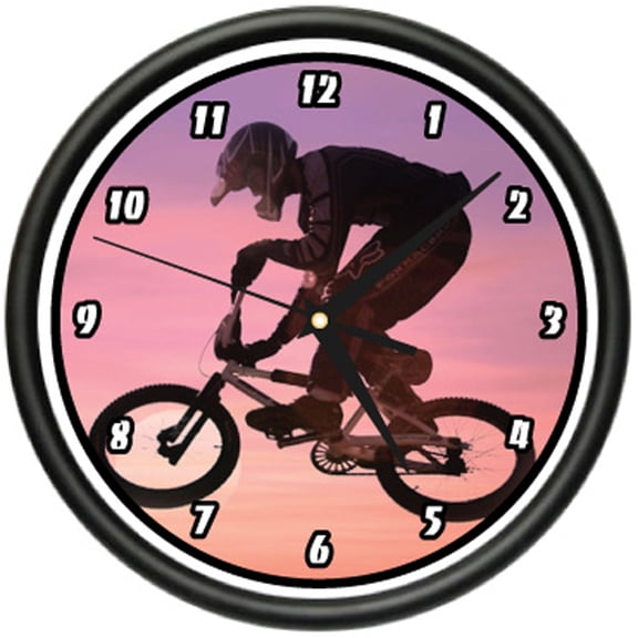 BMX 1 Wall Clock bike racing biker rider bedroom gift