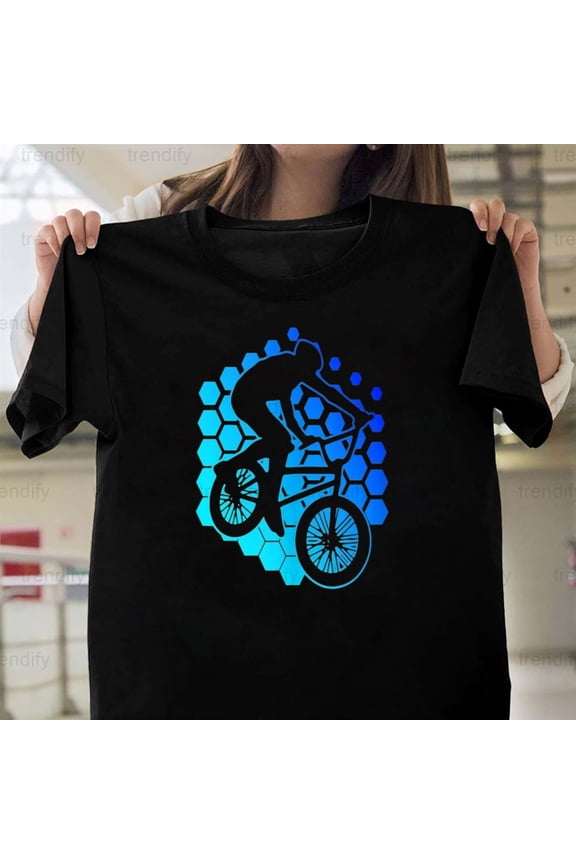 BMX Bicycle Graphic Art Boys Cycling Themed, H5997 Unisex T-Shirt, Up to 5XL Available