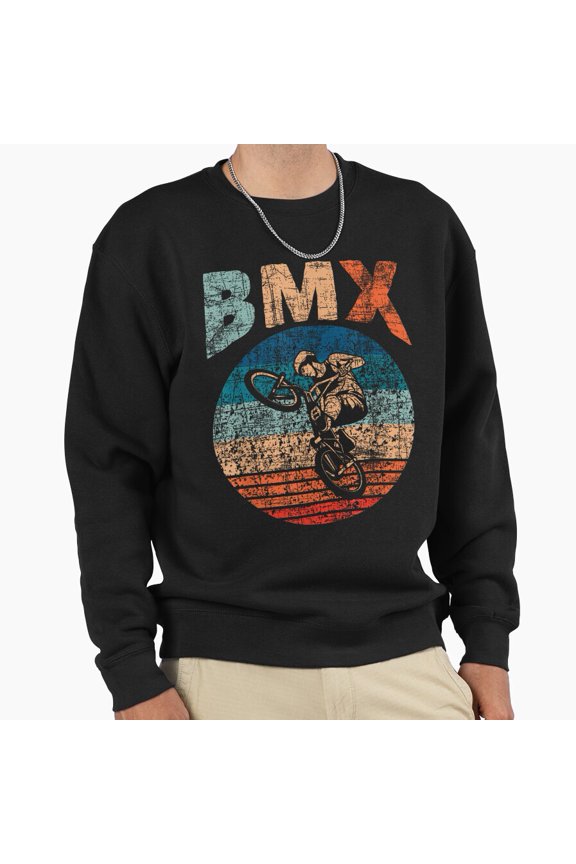 BMX Cycling Bicycle Rider Racing Stunt Retro Aesthetic Graphic Vintage Tee Unisex Sweatshirt G2330, Up to Size 5XL