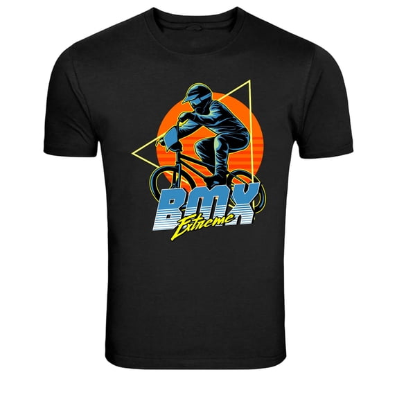 BMX Extreme Rider Retro Sunset Bike Stunt Graphic T-Shirt - Walmart.com