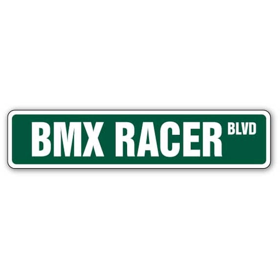 BMX RACER Street Sign bike frame bars race signs | Indoor/Outdoor | 30" Wide