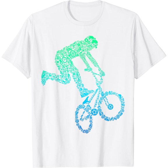 BMX Rider Bike Bicycle Stunt Racing Kids Boys T-Shirt100% cotton