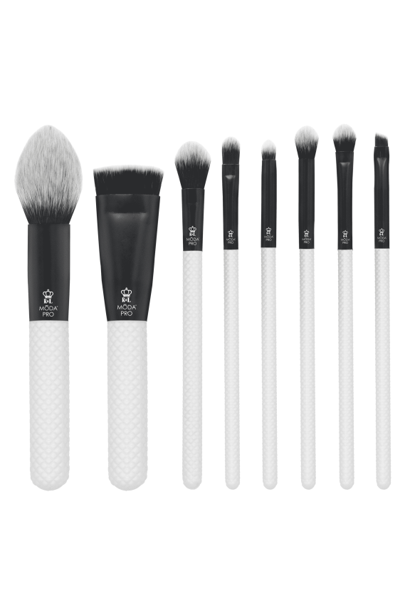 Brush Pro White Glam 8-Piece Makeup Brush Kit