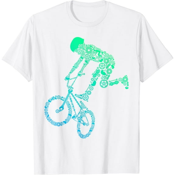 BMX Shirts for Boys | BMX Gear BMX Bike Rider T-Shirt100% pure cotton white short-sleeved T-shirts for men and women