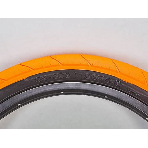 BMX Tires for 20 inch Wheels, 2.5" Width, Pair, Assorted Colors (Orange)