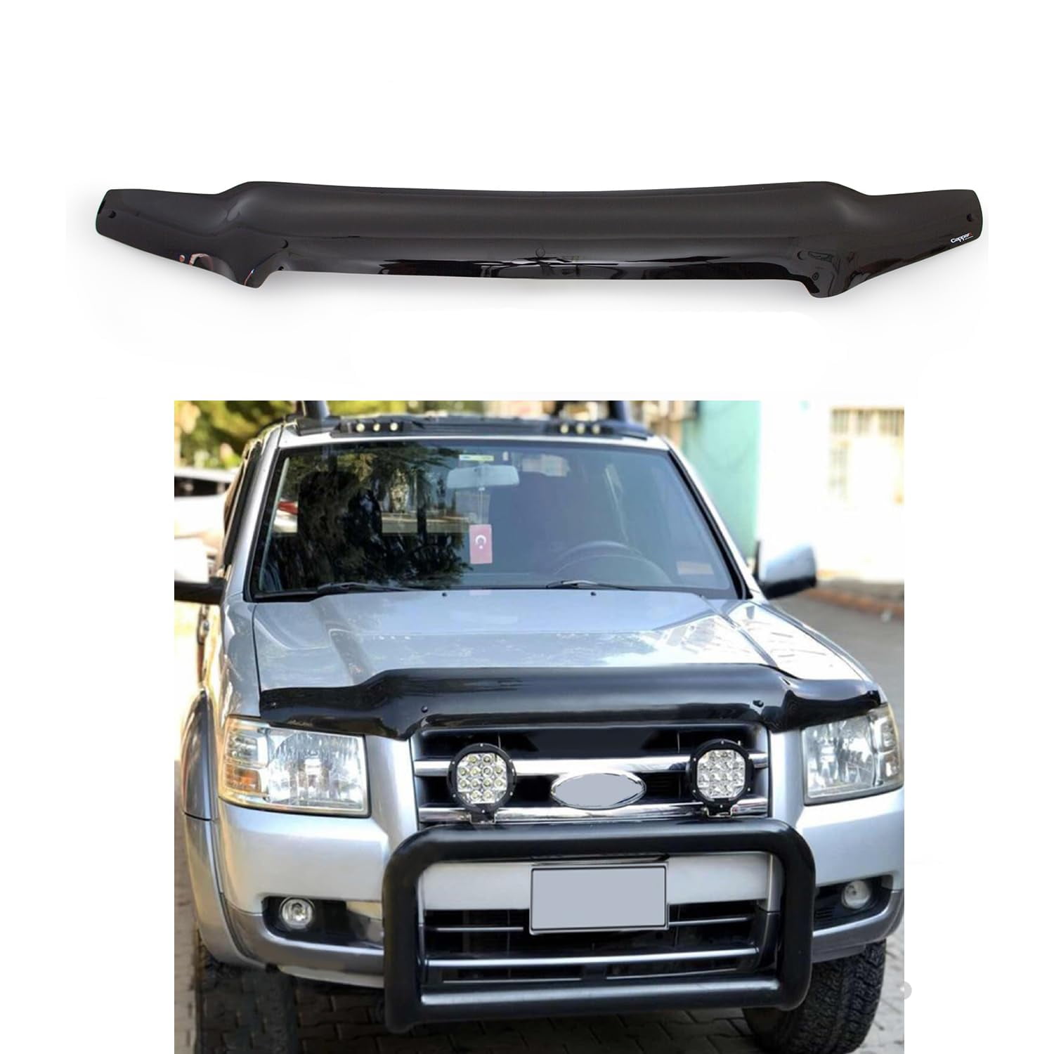 BMY Hood Deflector / Front Bug Shield Compatible for Ford Ranger 2007 ...