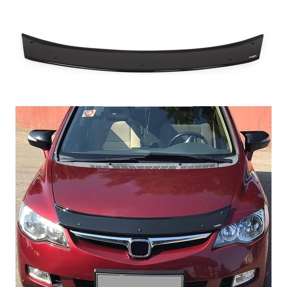 BMY Hood Deflector / Front Bug Shield Compatible for Honda Civic 2006-2012 Hood Guard Bonnet Protector