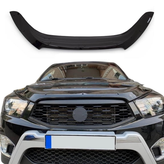 BMY Hood Deflector / Front Bug Shield Compatible for SsangYong Korando Sport 2012-2016 Hood Guard Bonnet Protector