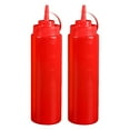 thumbnail image 1 of BMYJ 2 PCS Plastic Squeeze Bottles,Condiment Squeeze Bottles for Sauces,Clear w/Tethered Caps,Ounce Hot Sauce, Ketchup,Condiments, Olive Oil, Liquids Squirt Bottles for Liquids, 1 of 9