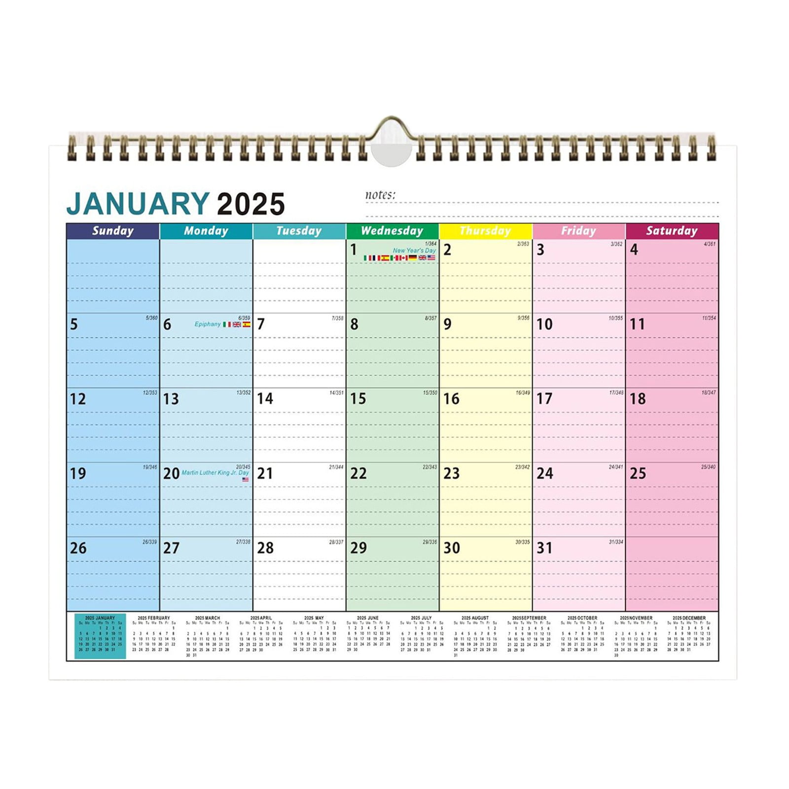 BMYJ 20252026 Oversized Wall Calendar 37.6x29cm Ruled 18Month