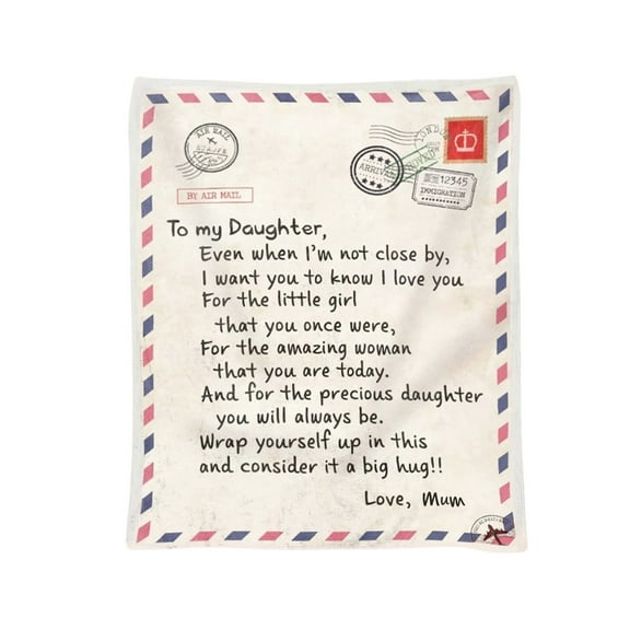 BMYJ 27.56X39.37In Warm Gift Blanket to My Warm Gift Blanket Letter Blanket Christmas Holiday Birthday Gift Envelope Blanket For