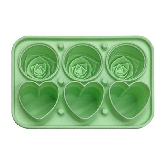 BMYJ 3D Rose Ice Molds And Heart Ice Molds Trays Make 6Giant Cute Flower And Heart Shape Ice Silicone Rubber Fun Big Ice Ball Maker for Chilling Whiskey Cocktails Drinks ﻿