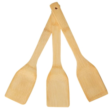 BMYJ 3PC Natural Acacia Wooden Cooking Utensils Set, for Nonstick Pan and Cookware, Includes Flipping and Wok Spatula, Wooden Spoons, and Spurtle, Durable, Healthy, High Moisture Resistance