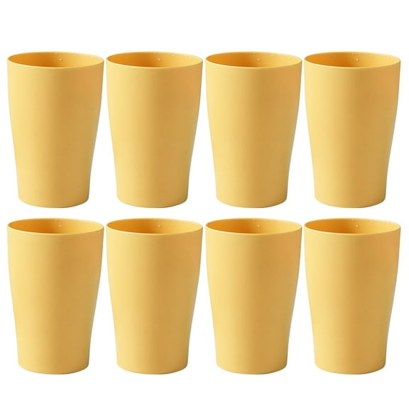 BMYJ 8PCS Pp Plastic Cups Gargle Cups Cold Water Cups Tableware Cups Set Wash Cups, Unbreakable Reusable Dishwasher Safe for Kitchen Outdoor Picnics Parties, Stackable Design Space Saving
