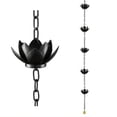 thumbnail image 1 of ​​BMYJ Adjustable Black Rain Chain Catcher with Cups & Gutter Adapter | Downspout Replacement Water Diverting System | Decorative Outdoor Home Display Rainfall Solution​​, 1 of 8